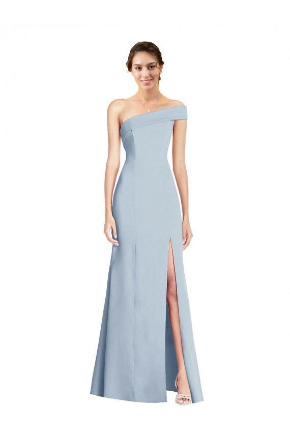 Best Stretch Crepe Off the Shoulder Sleeveless Long Formal Evening Gown Canada