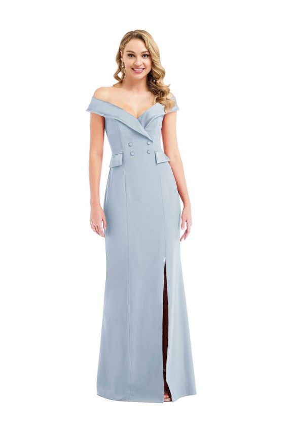 Best Stretch Crepe Off the Shoulder Sleeveless Long Semi Formal Evening Dress Canada