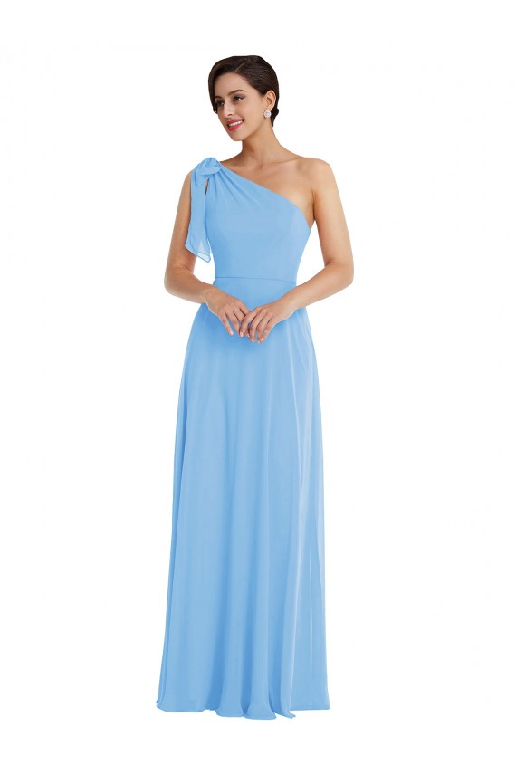 Best Soft Chiffon One Shoulder Sleeveless Long Semi Formal Evening Dress Canada