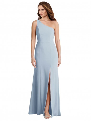 Best Stretch Crepe One Shoulder Sleeveless Light Sky Blue Long Formal Evening Dress Canada