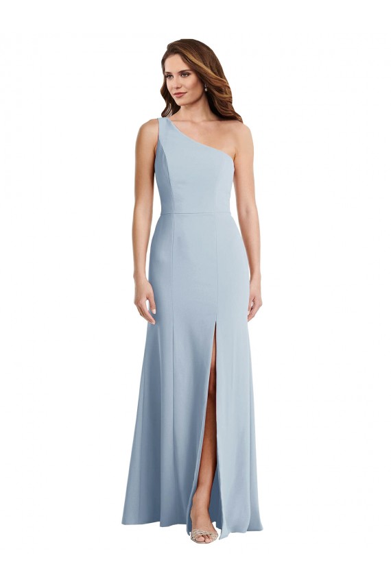 Best Stretch Crepe One Shoulder Sleeveless Light Sky Blue Long Formal Evening Dress Canada