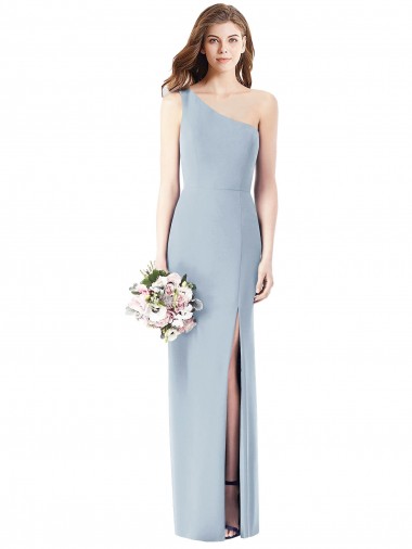Best Stretch Crepe One Shoulder Sleeveless Long Semi Formal Evening Dress Canada