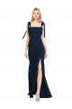 Best Stretch Crepe Spaghetti Straps Sleeveless Low Back Long Semi Formal Evening Dress Canada