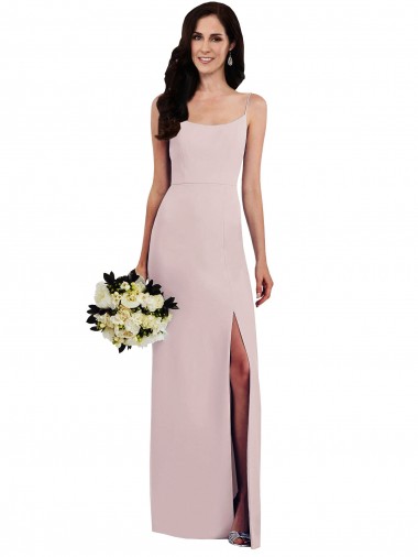 Best Stretch Crepe Spaghetti Straps Sleeveless V-Back Long Formal Evening Dress Canada
