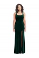 Best Stretch Velvet Square Neck Sleeveless Long Semi Formal Evening Dress Canada