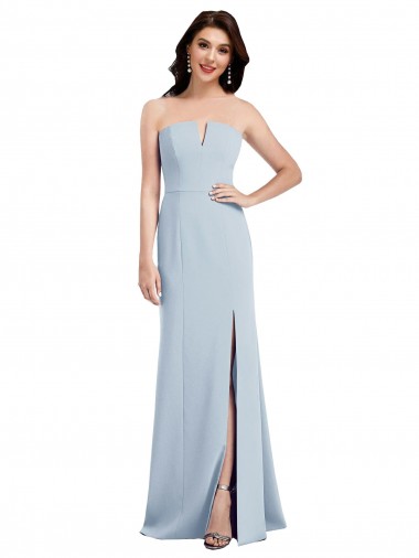 Best Stretch Crepe V-Neck Sleeveless Low Back Long Evening Gown Canada