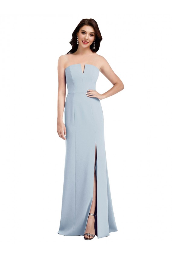 Best Stretch Crepe V-Neck Sleeveless Low Back Long Evening Gown Canada