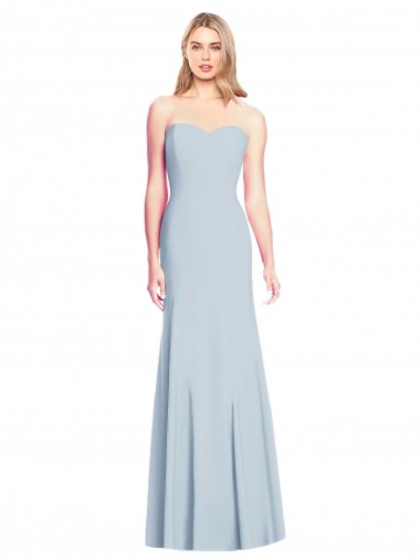 Best Stretch Crepe Sweetheart Sleeveless Low Back Light Sky Blue Long Formal Dress Canada