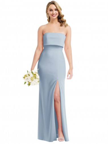 Best Stretch Crepe Strapless Sleeveless Low Back Long Semi Formal Evening Dress Canada