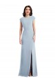Best Stretch Crepe Cap Sleeves Open Back Long Formal Evening Dress Canada