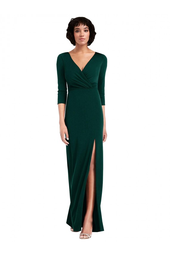 Best Spandex V-Neck Long Sleeves V-Back Long Formal Evening Dress Canada