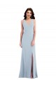Best Stretch Crepe V-Neck Sleeveless Open Back Long Evening Dress Canada
