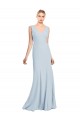 Best Stretch Crepe V-Neck Sleeveless Low Back Long Evening Dress Canada