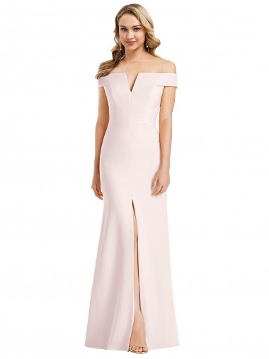 Best Stretch Crepe Off the Shoulder Sleeveless Long Evening Gowns Canada