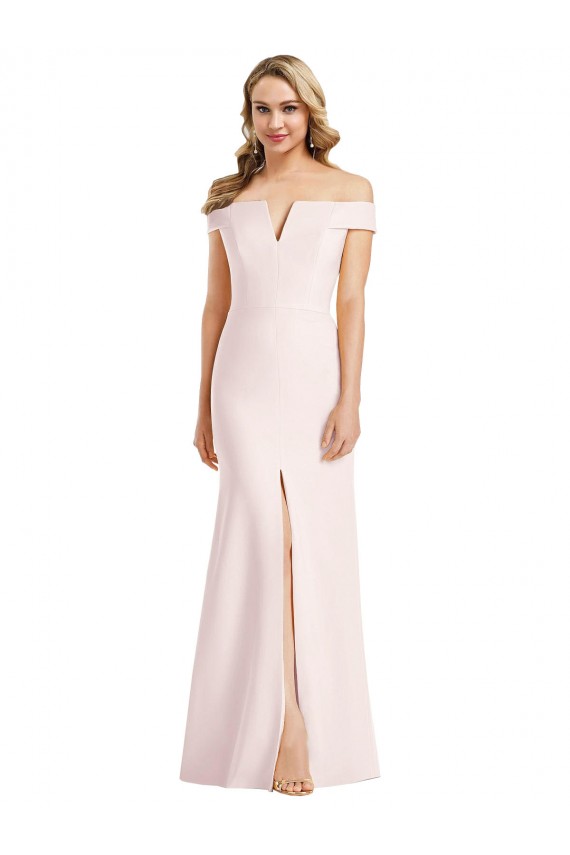 Best Stretch Crepe Off the Shoulder Sleeveless Long Evening Gowns Canada
