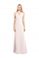 Best Stretch Crepe V-Neck Sleeveless Keyhole Back Long Semi Formal Evening Dress Canada