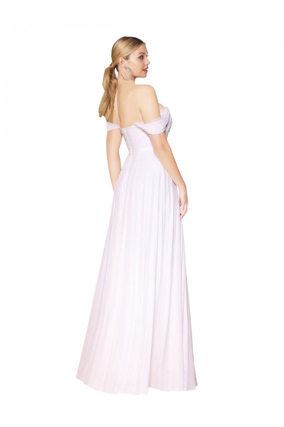 Best Soft Chiffon Off the Shoulder Sleeveless Long Formal Evening Gowns Canada