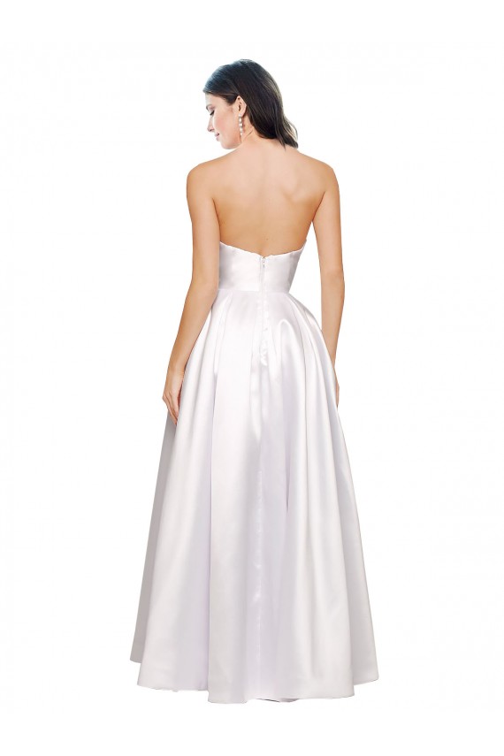 Best Stretch Satin Strapless Sleeveless Low Back Long Formal Evening Dress Canada