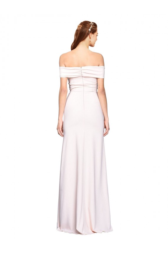 Best Stretch Crepe Off the Shoulder Sleeveless White Long Formal Dress Canada