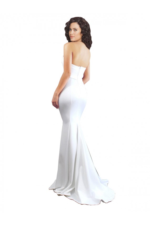 Best Stretch Crepe Sweetheart Sleeveless Low Back Long Formal Evening Dress Canada