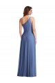 Best Soft Chiffon One Shoulder Sleeveless Windsor Blue Long Formal Evening Dress Canada